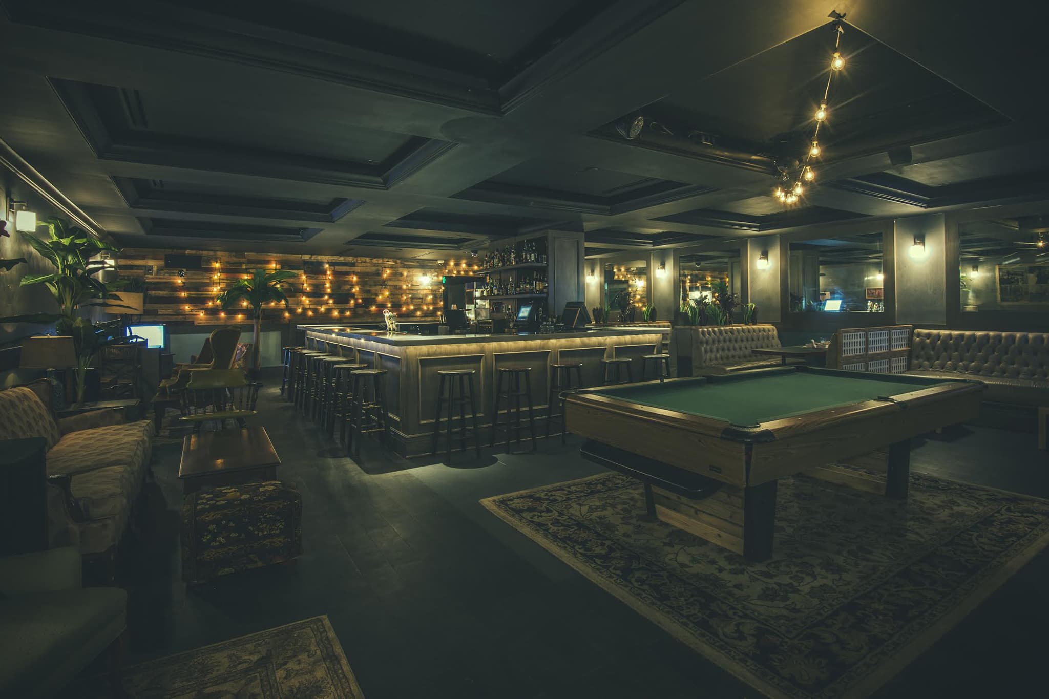 Better Days interior with vintage furniture and flamingo decor